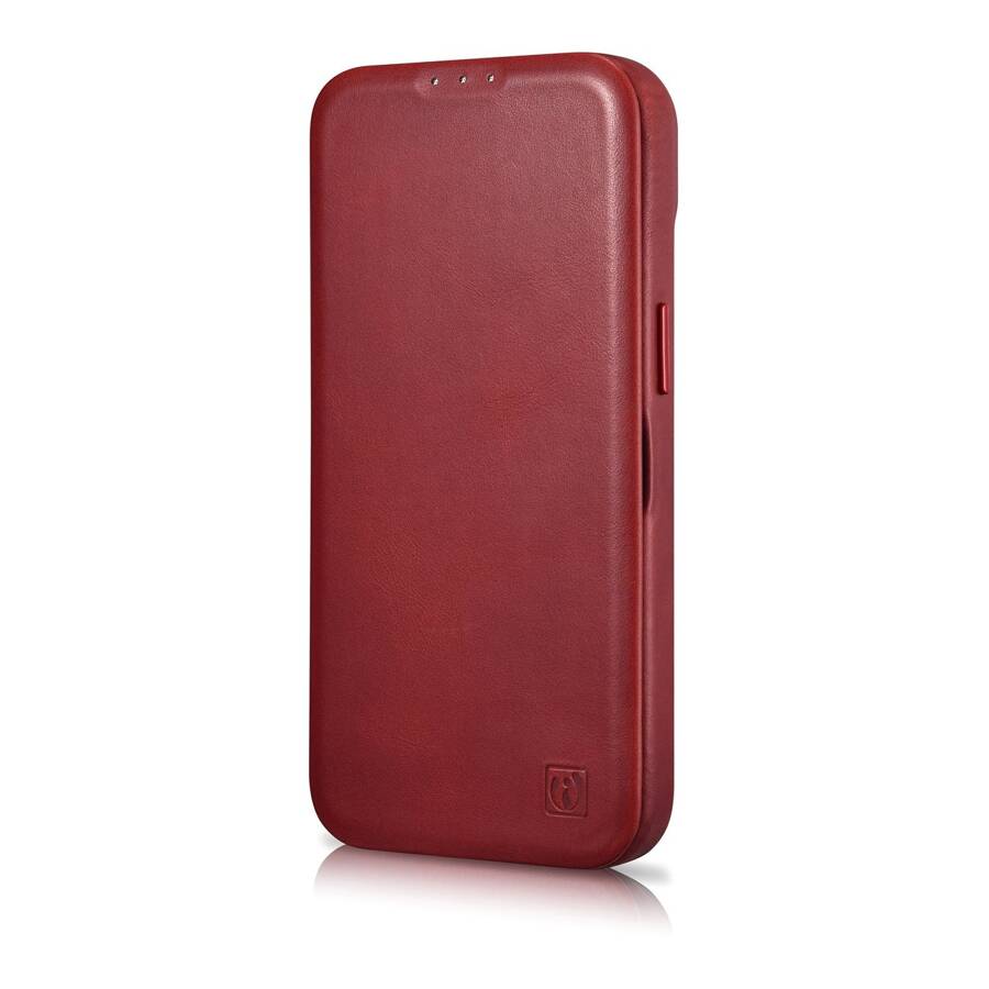 ICARER CE OIL WAX PREMIUM LEATHER FOLIO CASE IPHONE 14 MAGNETIC FLIP CASE MAGSAFE RED (AKI14220705-RD)