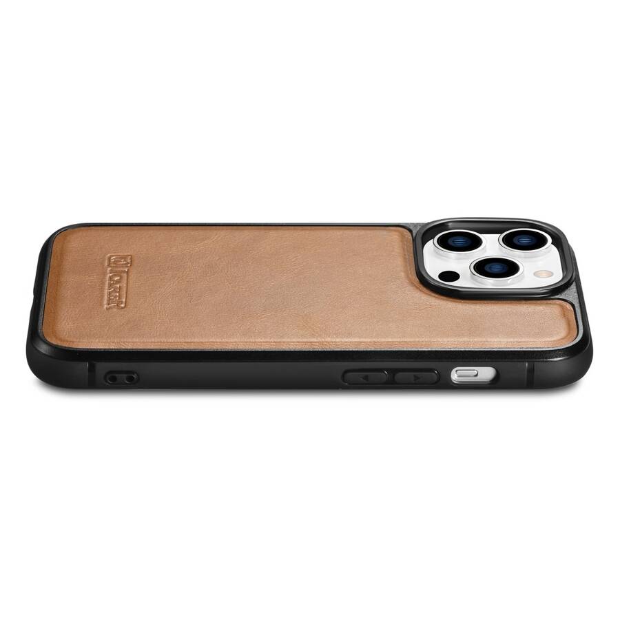 ICARER LEATHER OIL WAX GENUINE LEATHER CASE FOR IPHONE 14 PRO (MAGSAFE COMPATIBLE) BROWN (WMI14220718-TN)