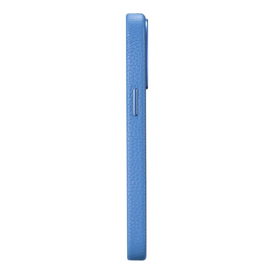 ICARER LITCHI PREMIUM LEATHER CASE IPHONE 14 PRO MAX MAGNETIC LEATHER CASE WITH MAGSAFE LIGHT BLUE (WMI14220712-LB)