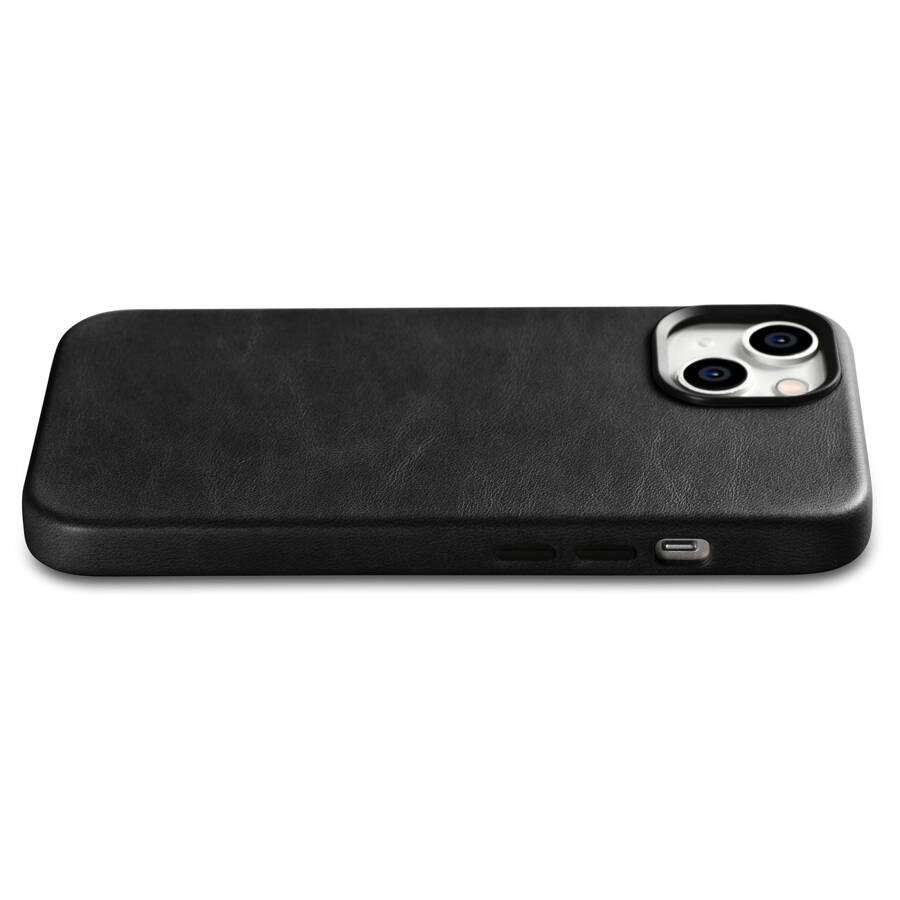 ICARER OIL WAX PREMIUM LEATHER CASE IPHONE 14 MAGNETIC LEATHER CASE WITH MAGSAFE BLACK (WMI14220701-BK)
