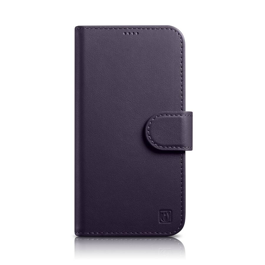 ICARER WALLET CASE 2IN1 COVER IPHONE 14 PRO ANTI-RFID LEATHER FLIP CASE DARK PURPLE (WMI14220726-DP)