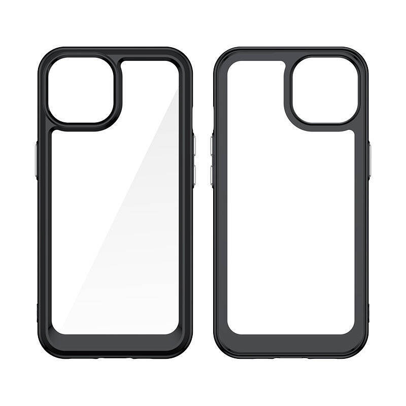 IPHONE 15 OUTER SPACE REINFORCED CASE WITH FLEXIBLE FRAME - TRANSPARENT