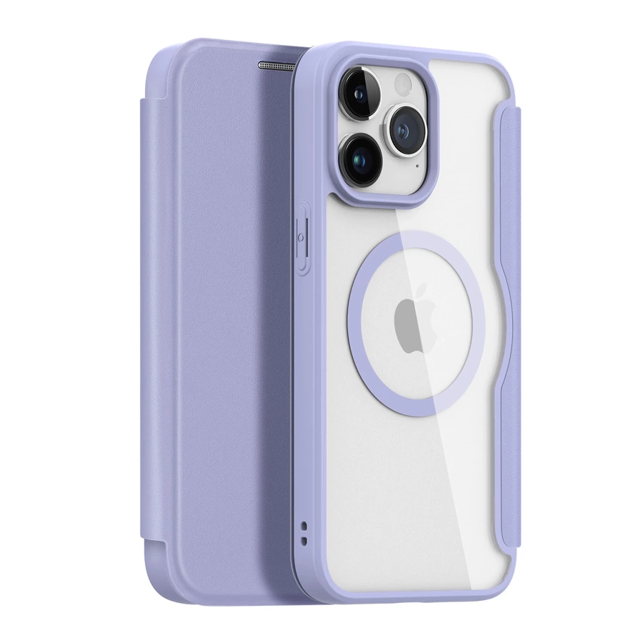 IPHONE 15 PRO MAGNETIC MAGSAFE FLIP CASE DUX DUCIS SKIN X PRO - PURPLE