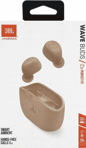 JBL Wave Buds Beige wireless headphones