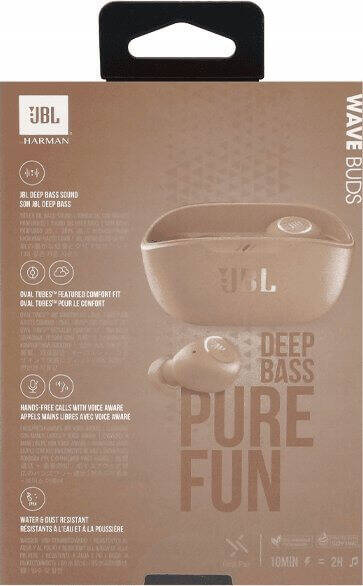 JBL Wave Buds Beige wireless headphones