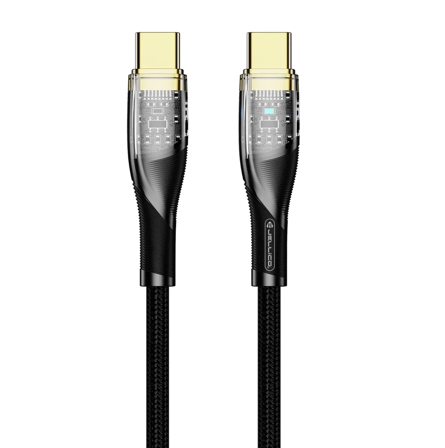 JELLICO cable B20 USB-C - USB-C PD 66W 1M Black