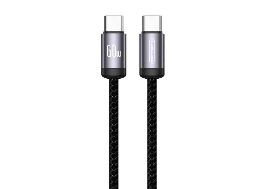 JELLICO cable B27 USB-C - USB-C PD 60W 1M Black