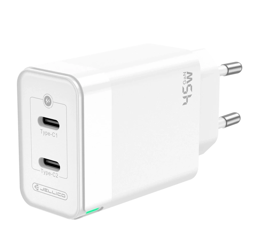 JELLICO wall charger C106 GaN PD 45W 2xUSB-C White