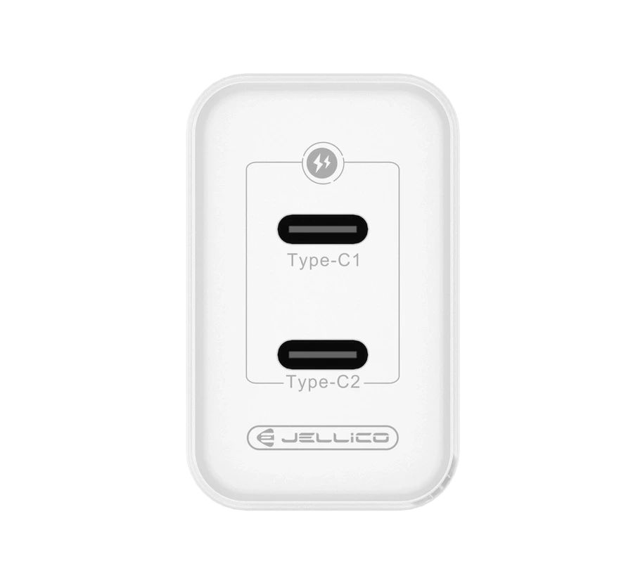 JELLICO wall charger C106 GaN PD 45W 2xUSB-C White