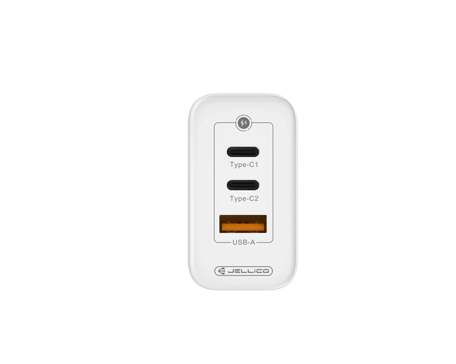 JELLICO wall charger C79 GaN PD 65W 2xUSB-C + 1xUSB QC3.0 White