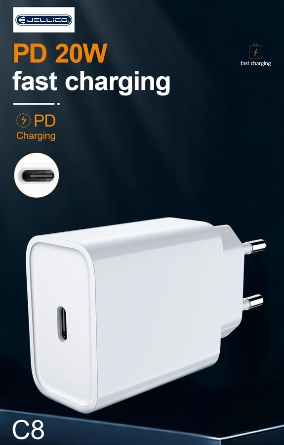 JELLICO wall charger C8 PD 20W 1xUSB-C White