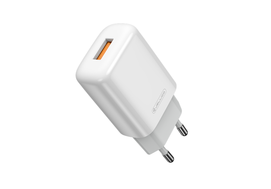 JELLICO wall charger EU01 2.4A 12W 1xUSB + cable Micro White