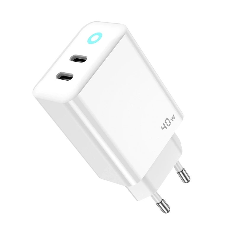 JELLICO wall charger EU19 GaN PD 40W 2xUSB-C White