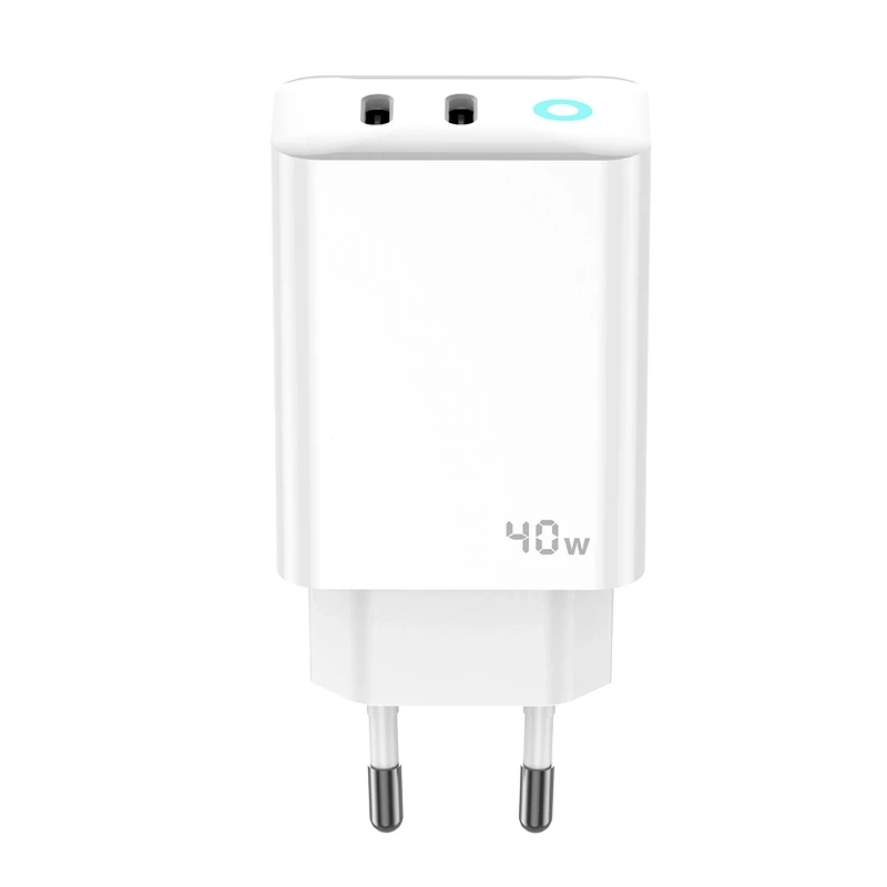 JELLICO wall charger EU19 GaN PD 40W 2xUSB-C White