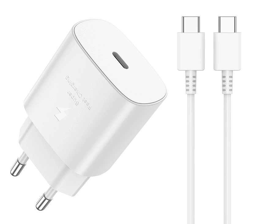 JELLICO wall charger EU25 PD 25W 1xUSB-C + cable USB-C - USB-C White