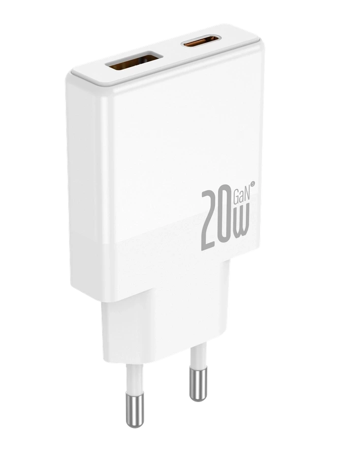 JELLICO wall charger EU57 PD 20W 1xUSB-C + 1xUSB QC3.0 White