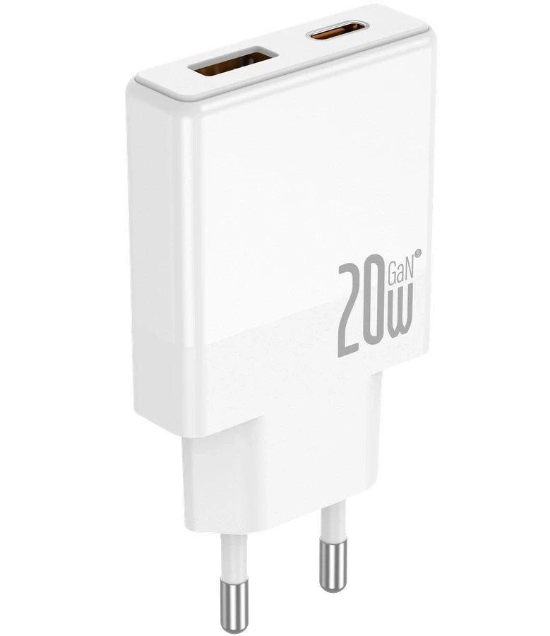 JELLICO wall charger EU57 PD 20W 1xUSB-C + 1xUSB QC3.0 + cable USB-C - Lightning White