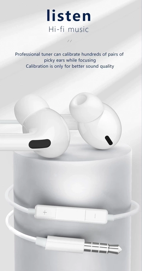 JELLICO wired earphones EP3A JACK 3.5MM with microphone 1.2M White