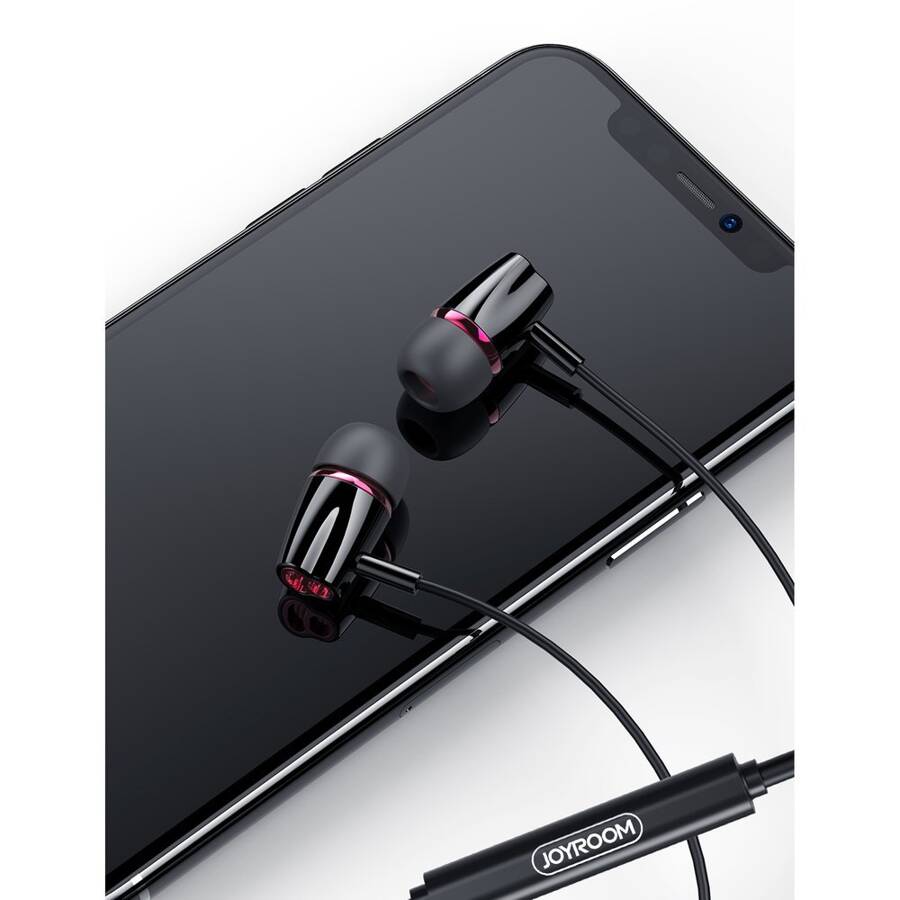 JOYROOM IN-EAR EARPHONES 3.5MM MINI JACK WITH REMOTE AND MICROPHONE BLACK (JR-EL114)