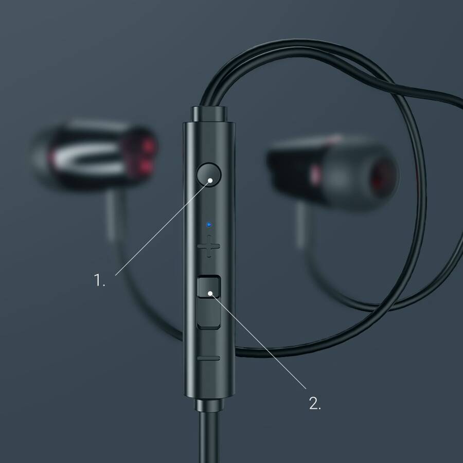 JOYROOM IN-EAR EARPHONES 3.5MM MINI JACK WITH REMOTE AND MICROPHONE BLACK (JR-EL114)