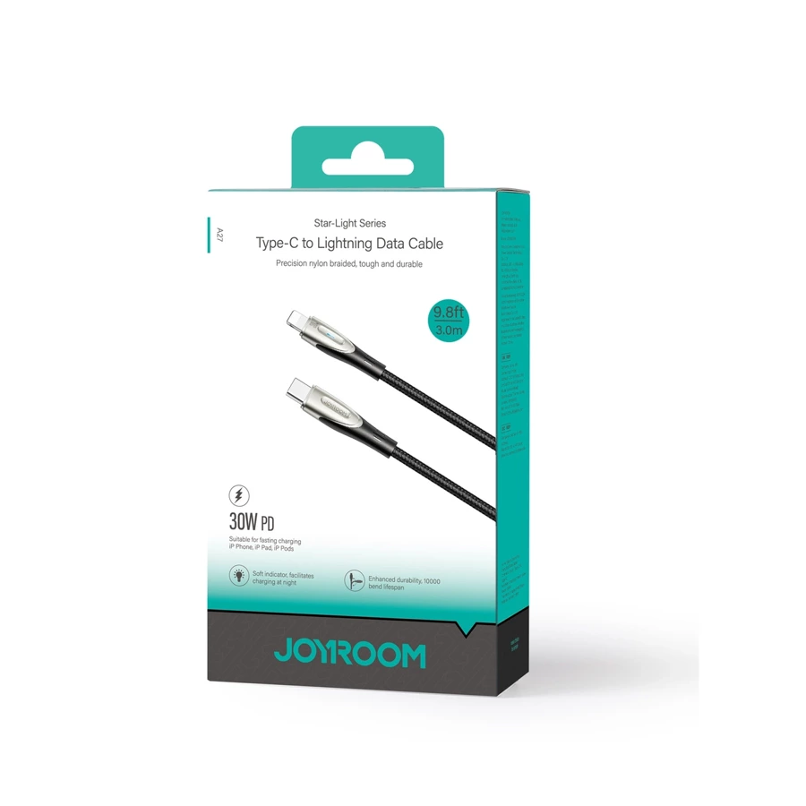 JOYROOM STAR-LIGHT SERIES SA27-CL3 USB-C / LIGHTNING 30W CABLE 3M - BLACK