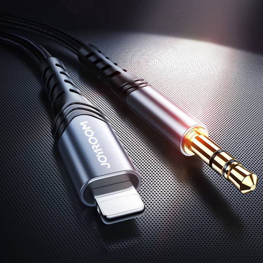 JOYROOM STEREO AUDIO AUX CABLE 3,5 MM MINI JACK - LIGHTNING FOR IPHONE IPAD 1 M BLACK (SY-A02)