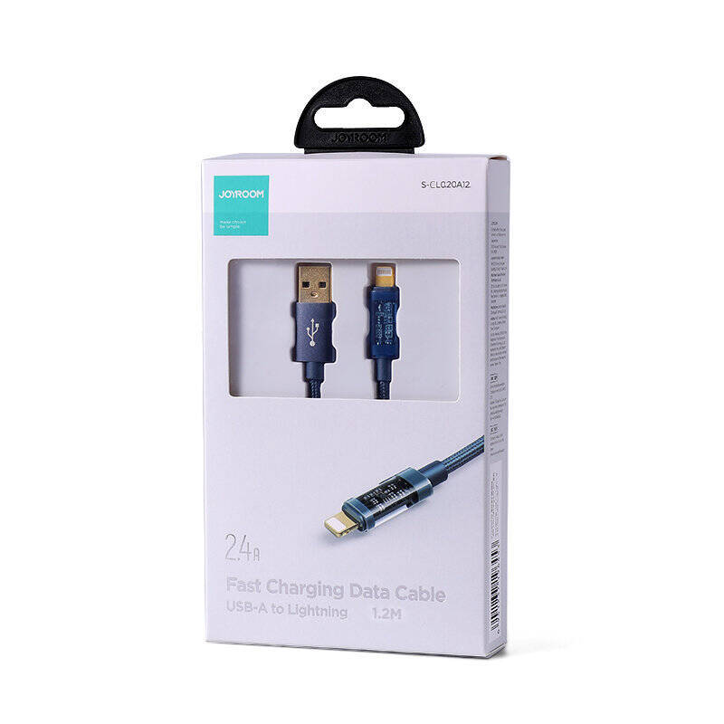 JOYROOM USB CABLE - LIGHTNING FOR CHARGING / DATA TRANSMISSION 2.4A 20W 1.2M BLUE (S-UL012A12)