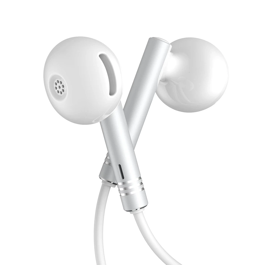 Joyroom Wired Series JR-EW06 wired headphones, metal - silver and white