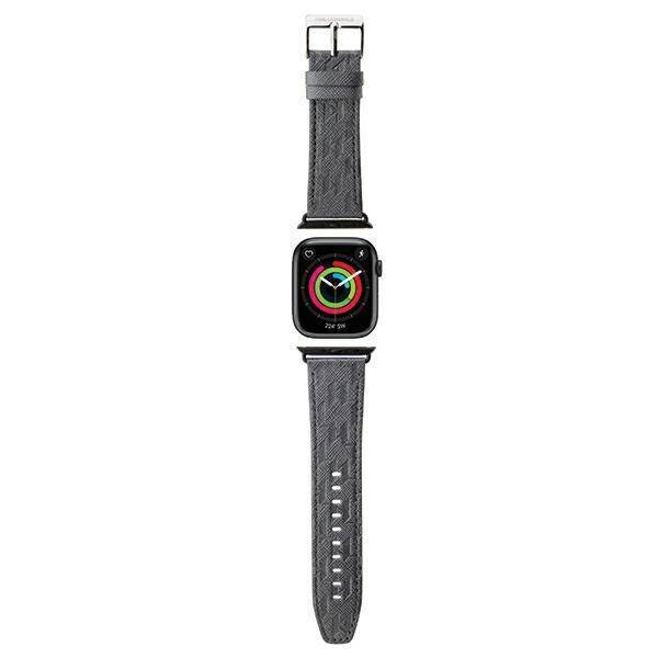 KARL LAGERFELD BASE KLAWLSAKLHPG APPLE WATCH 42/44/45/49MM SILVER/SILVER STRAP SAFFIANO MONOGRAM