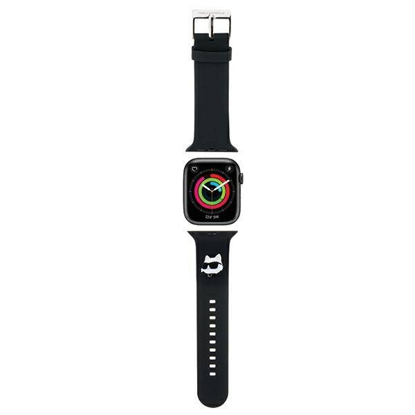 KARL LAGERFELD BASE KLAWMSLCNK APPLE WATCH 38/40/41MM CZARNY/BLACK STRAP 3D RUBBER CHOUPETTE HEADS