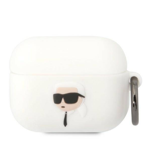 KARL LAGERFELD FLAPRUKH AIRPODS PRO COVER WHITE/WHITE SILICONE KARL HEAD 3D