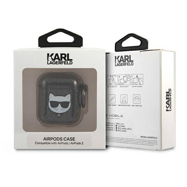 KARL LAGERFELD KLA2UCHGK AIRPODS 1/2 COVER BLACK/BLACK GLITTER CHOUPETTE