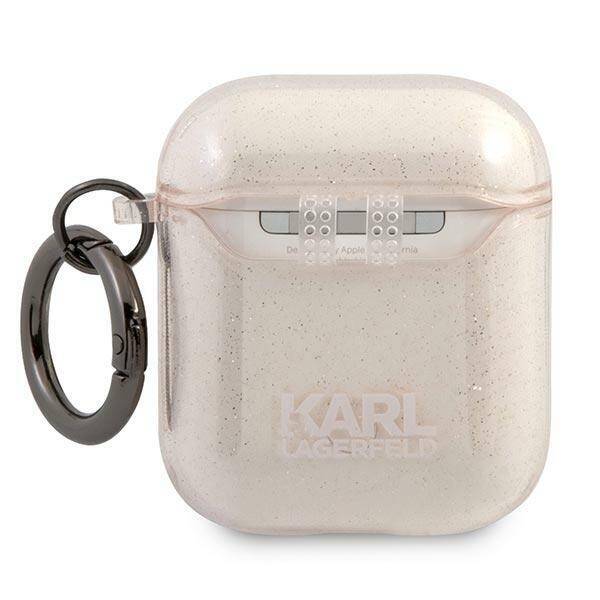 KARL LAGERFELD KLA2UKHGD AIRPODS 1/2 COVER ZLOTY/GOLD GLITTER KARL`S HEAD