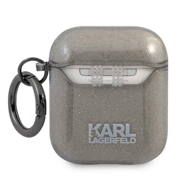 KARL LAGERFELD KLA2UKHGK AIRPODS 1/2 COVER BLACK/BLACK GLITTER KARL`S HEAD