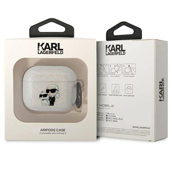 KARL LAGERFELD KLA3HNKCTGT AIRPODS 3 COVER TRANSPARENT GLITTER KARL & CHUPETTE