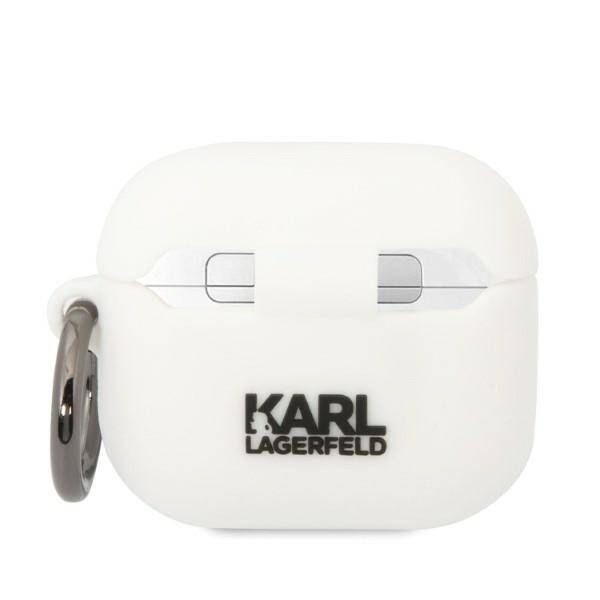 KARL LAGERFELD KLA3RUNCHH AIRPODS 3 COVER WHITE/WHITE SILICONE CHAPETTE HEAD 3D