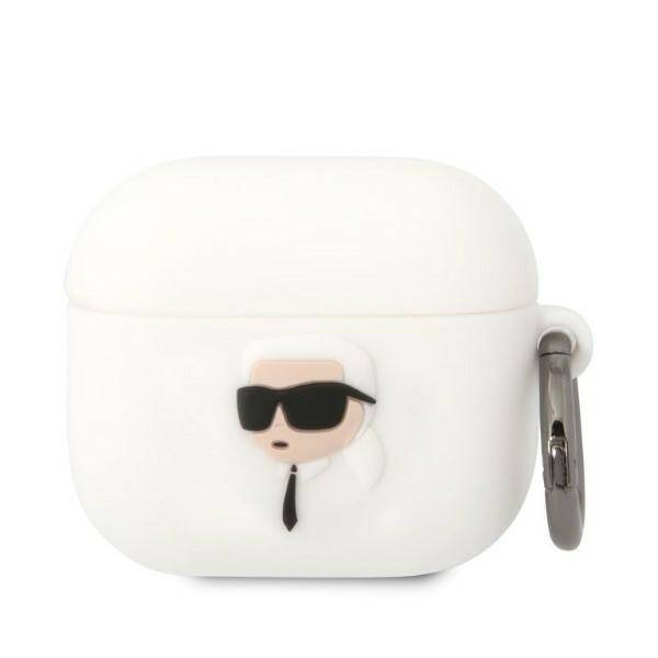 KARL LAGERFELD KLA3RUNIKH AIRPODS 3 COVER WHITE/WHITE SILICONE KARL HEAD 3D