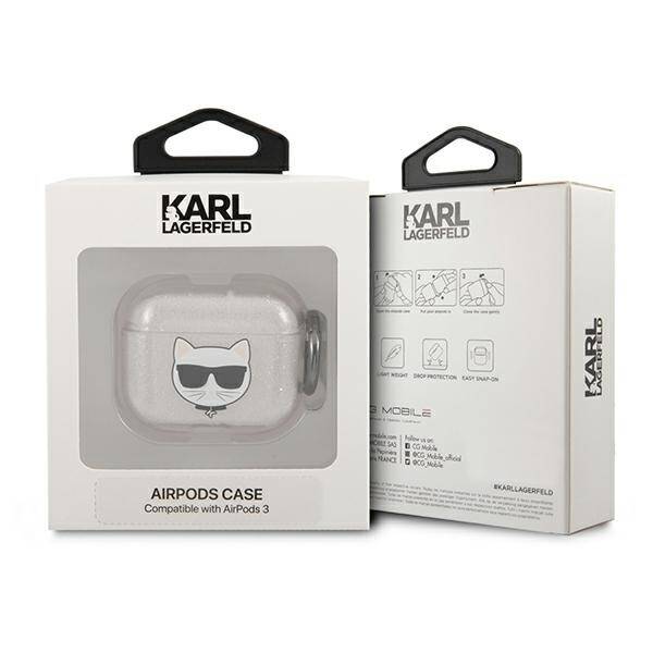 KARL LAGERFELD KLA3UCHGS AIRPODS 3 COVER SILVER/SILVER GLITTER CHOUPETTE