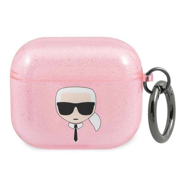 KARL LAGERFELD KLA3UKHGP AIRPODS 3 COVER PINK/PINK GLITTER KARL`S HEAD