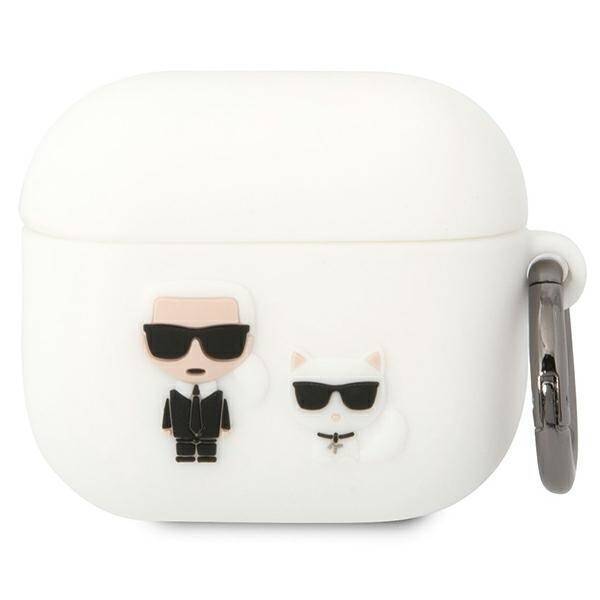 KARL LAGERFELD KLACA3SILKCW AIRPODS 3 COVER WHITE/WHITE SILICONE KARL & CHUPETTE