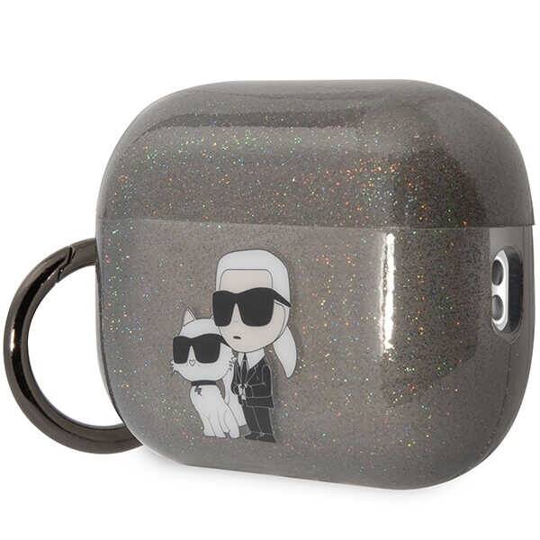 KARL LAGERFELD KLAP2HNKCTGK AIRPODS PRO 2 (2022/2023) COVER BLACK/BLACK GLITTER KARL & CHOUPETTE