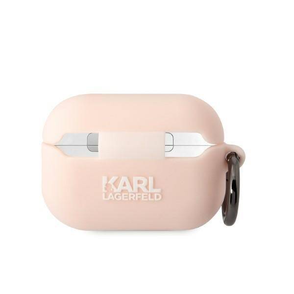 KARL LAGERFELD KLAP2RUNCHP AIRPODS PRO 2 (2022/2023) COVER PINK/PINK SILICONE CHOUPETTE HEAD 3D