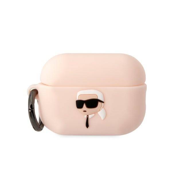 KARL LAGERFELD KLAP2RUNIKP AIRPODS PRO 2 (2022/2023) COVER PINK/PINK SILICONE KARL HEAD 3D