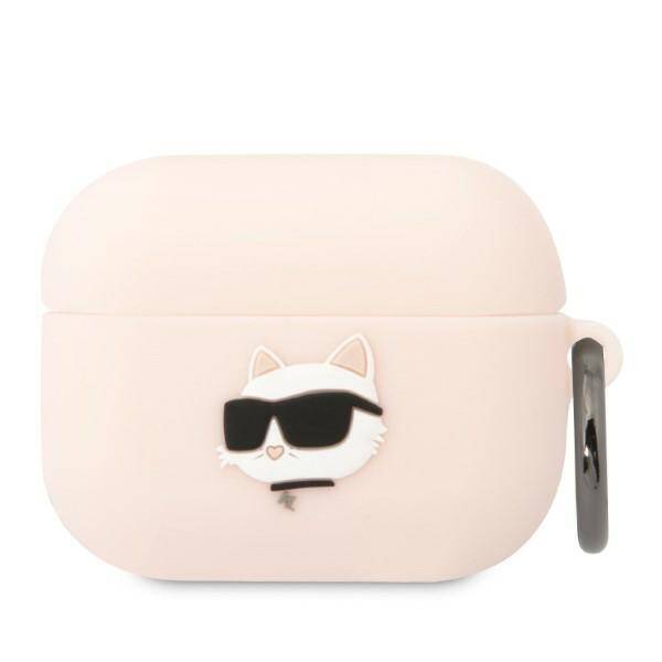 KARL LAGERFELD KLAPRUNCHP AIRPODS PRO COVER PINK/PINK SILICONE CHOUPETTE HEAD 3D