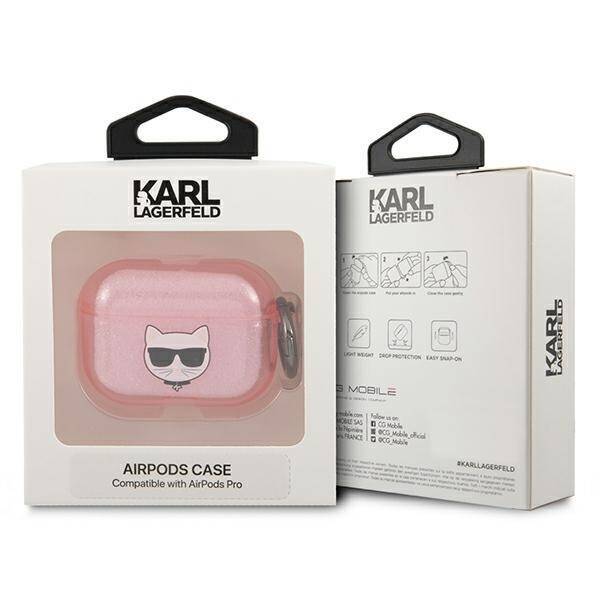 KARL LAGERFELD KLAPUCHGP AIRPODS PRO COVER PINK/PINK GLITTER CHOUPETTE