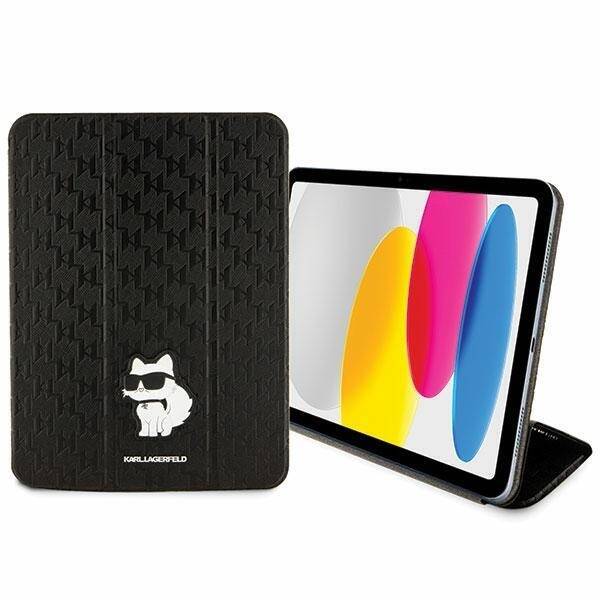 KARL LAGERFELD KLFC11SAKHPCK IPAD 10.9 "FOLIO MAGNET ALLOVER COVER CZARNY/BLACK SAFFIANO MONOGRAM CHUPETTE