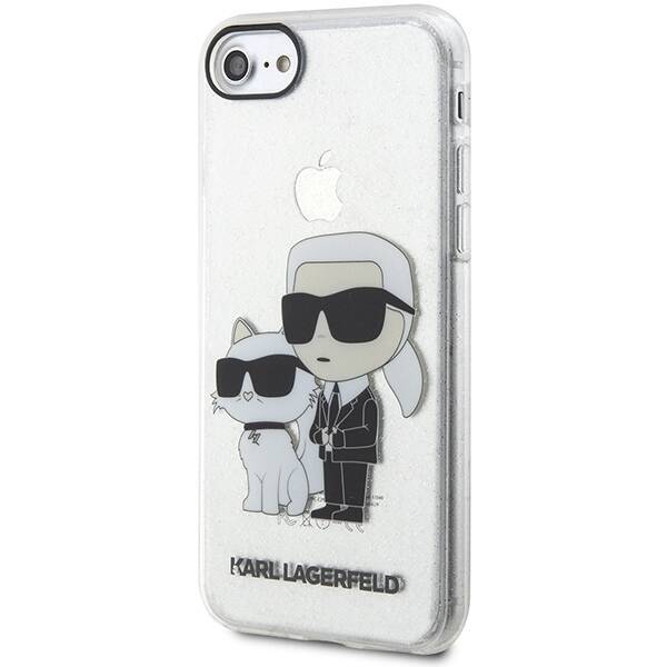 KARL LAGERFELD KLHCI8HNKCTGT IPHONE 7/8/ SE 2020/ SE 2022 TRANSPARENT HARDCASE GLITER KARL & CHUPETTE