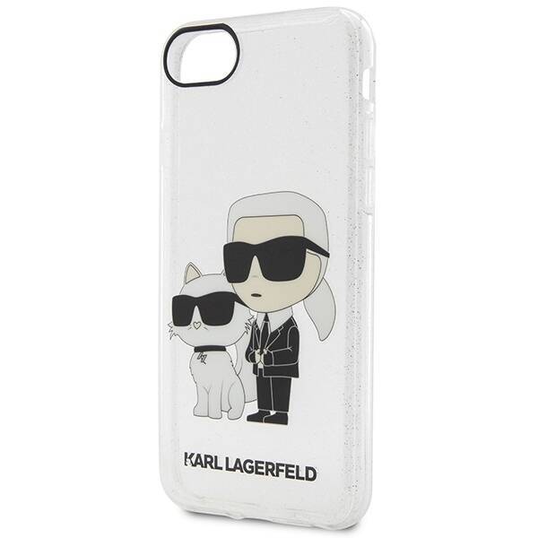 KARL LAGERFELD KLHCI8HNKCTGT IPHONE 7/8/ SE 2020/ SE 2022 TRANSPARENT HARDCASE GLITER KARL & CHUPETTE