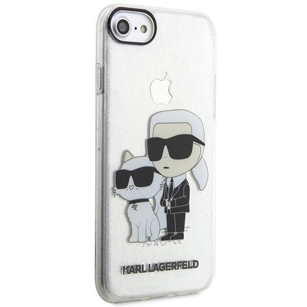 KARL LAGERFELD KLHCI8HNKCTGT IPHONE 7/8/ SE 2020/ SE 2022 TRANSPARENT HARDCASE GLITER KARL & CHUPETTE