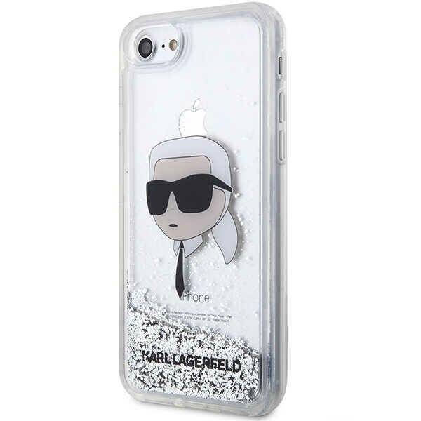 KARL LAGERFELD KLHCI8LNKHCH IPHONE 7/8/ SE 2020/ SE 2022 SREBRNY/ SILVER HARDCASE GLITTER KARL HEAD